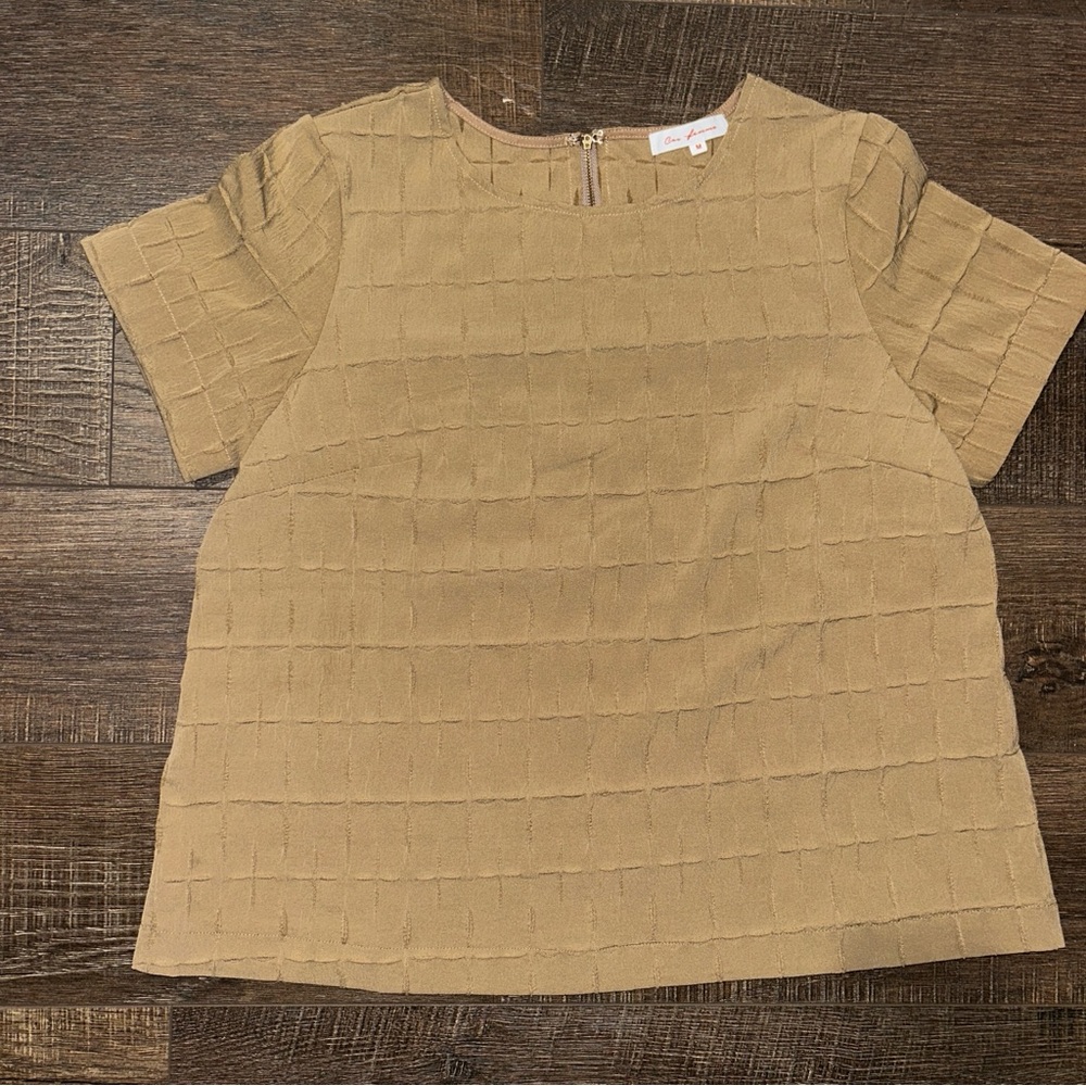 Ces Femme Tan Textured Top Women’s Medium